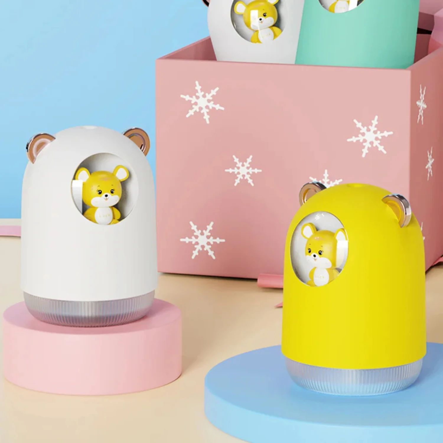 かわいいペット雰囲気ライト加湿器 USB ミニタイガー加湿器デスクトップアロマセラピーマシン誕生日ギフト