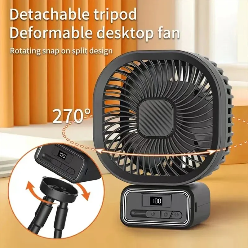 2024 New Xiaomi 5000mAh Fan Rechargeable 270°Oscillating Fan Portable Air Cooler with Night Light Portable Fan Air Conditioner