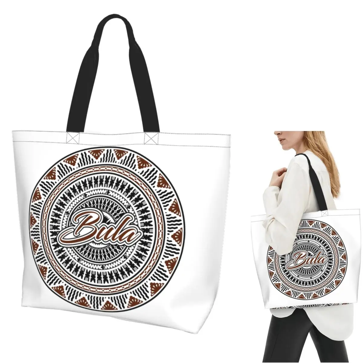 

Fiji Bula Kesakesa Design Сумка-тоут для покупок Холщовые сумки на плечо большой вместимости Сумка-шоппер для продуктов для женщин