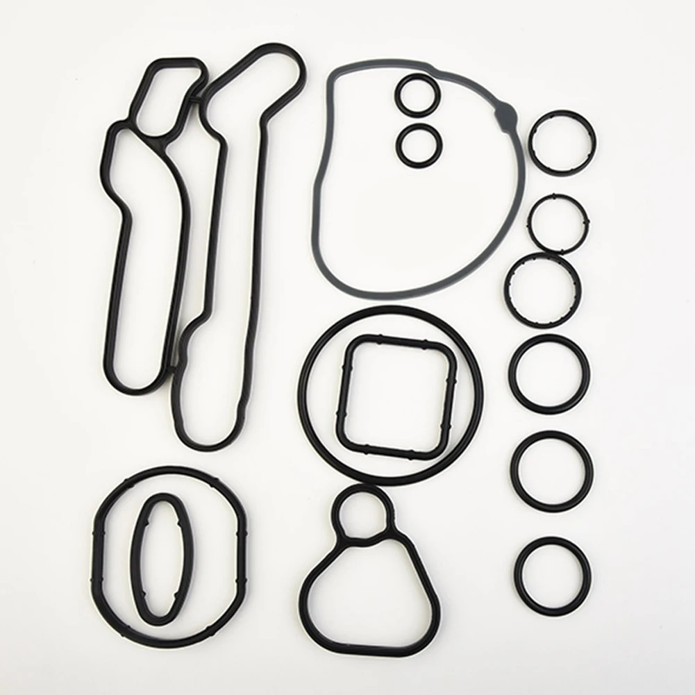 15Pcs Car Engine Oil Cooler Gaskets Engine Cooling Gaskets 55354071 55571687 For Chevrolet For Pontiac Aveo 1.6L & 1.8L Models