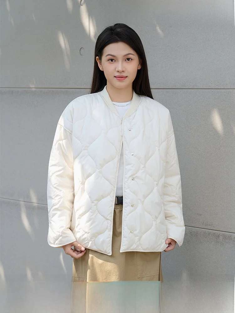 

Cloud Cotton Jaet Women's Loose Casual Lightweight Baseball Collar Coat Winter Faion Basic Trendy Brand Long Sve ...