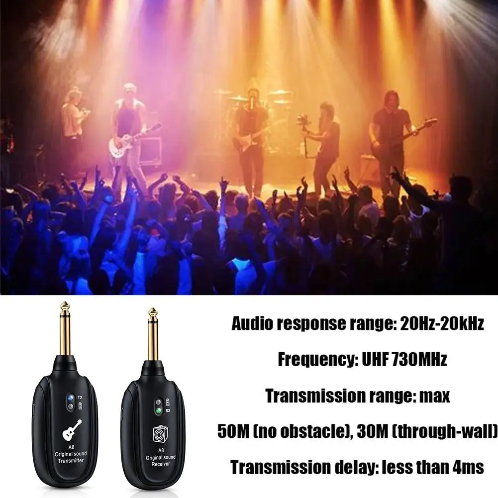 Wireless Guitar System UHF Audio Wireless Transmitter Receiver For Acoustic Guitar Bass Violin Keyboard Electric Instrument K9O1