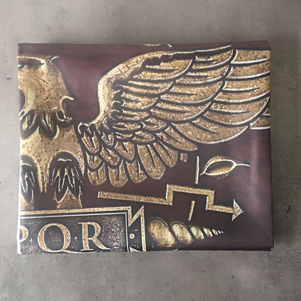 Ancient Rome Empire SPQR Flag Graphic Custom Printed  Hanging  Polyester Shaft Cover Brass Grommets Design Outdoor Advertising