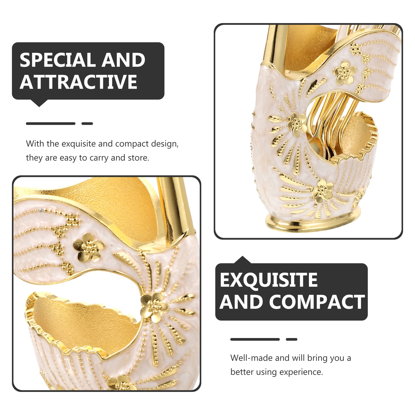 

1 Set Golden Painting Dessert Spoon Set Metal Swan Spoon Holder Smooth Surface Easy Clean Cake Coffee Scoop Storage Rack