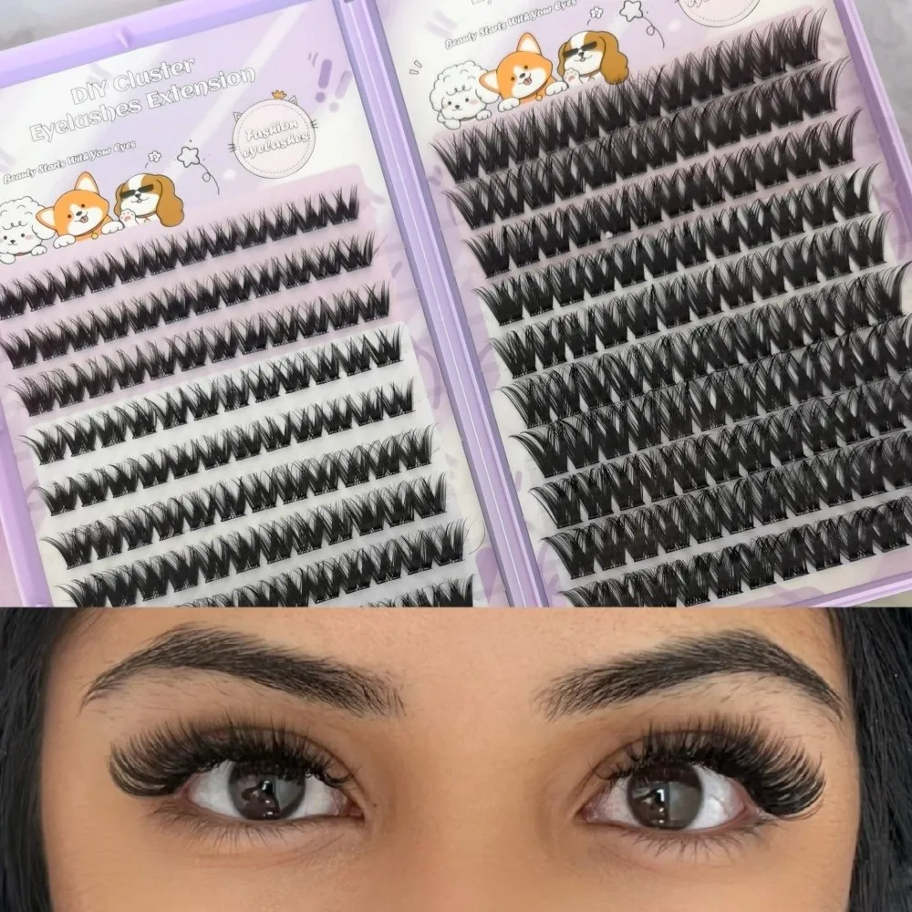 10/20/32Rows Curvature D Dense Grafted False Eyelashes 12-16MM Makeup Thick Grafting Fake Eyelashes Natural Mixed Length