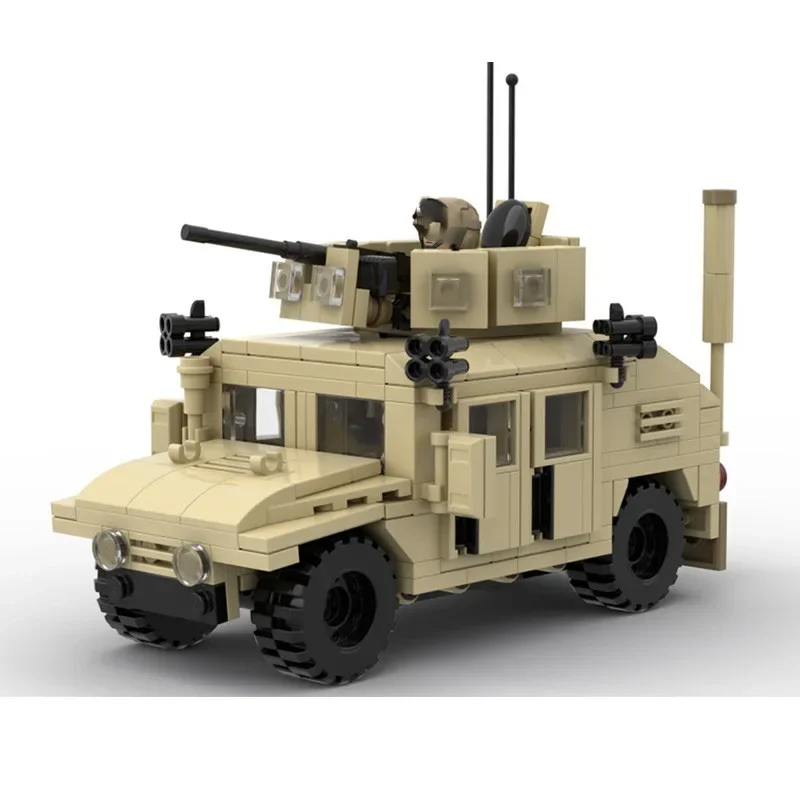 MOC Hummer Panzer Militärisches Geländefahrzeug M1114 M1025 M998 Modell-Baustein-Set Kinder-Bauspielzeug Jungen-Geburtstagsgeschenk – Detail 9