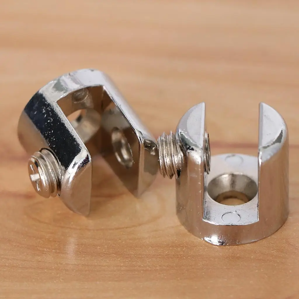 2개 원통형 조절식 유리 클램프 선반 지지대 - C