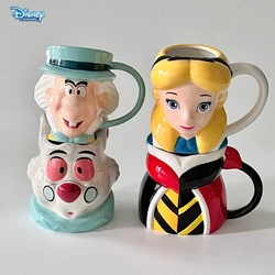 Disney Alice series ceramic cups Cute and funny cartoon cups desktop ornaments Creative office coffee Home drinking cups