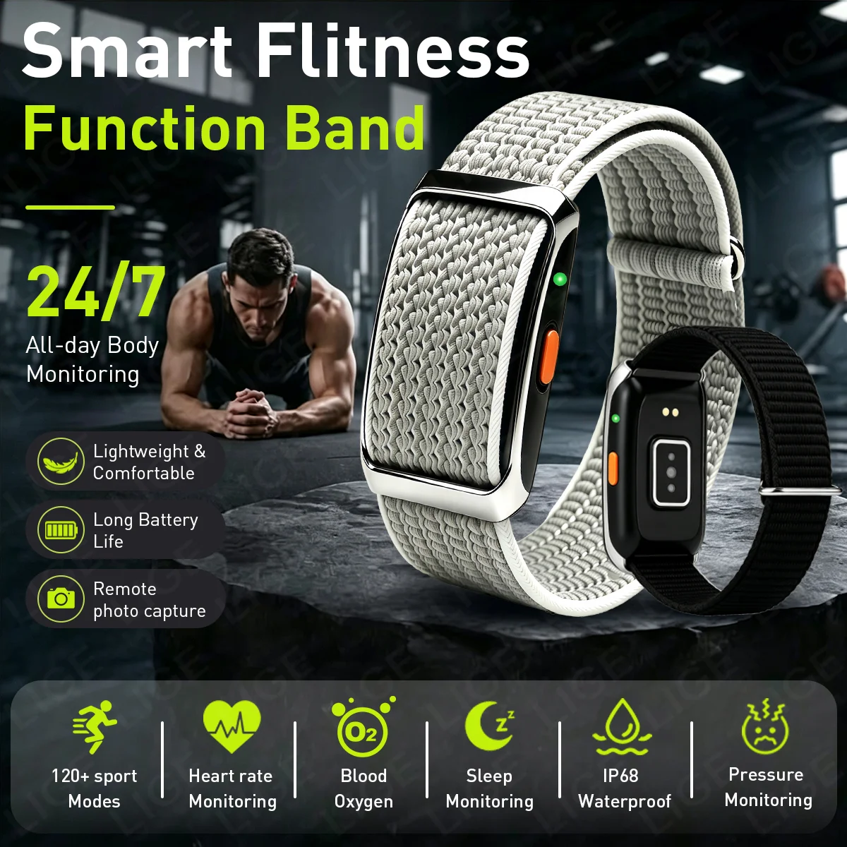 LIGE New Smartwatch Men Women Fitness Smart Bracelet GPS Sports Band Heart Rate Health Monitor Waterproof Multifunction Watches