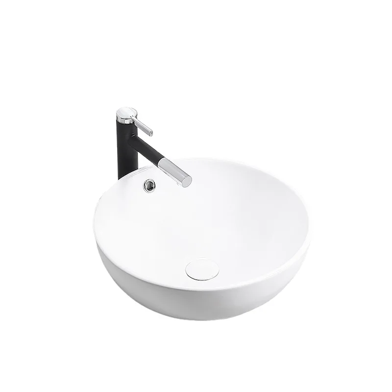 Ceramic Art Table Basin Round Hand Wash Face Basin Bathroom Cabinet Wash Table Single Basin Customized Wholesale
