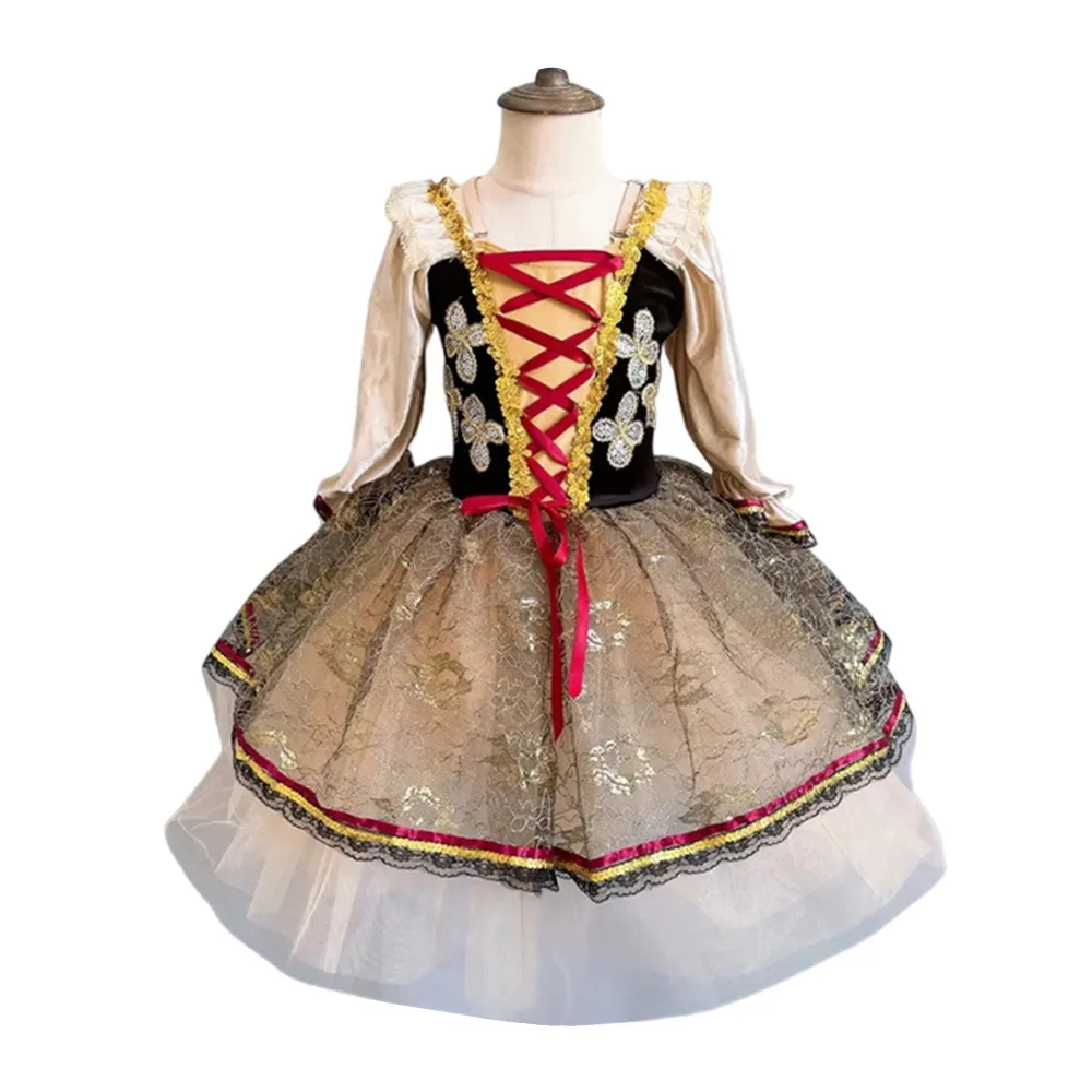 

Fashion Sequin Lace Ballet Tutu Skirt Romantic Puffy Swan Lake Ballet Dress Modern Professional Princess Dress Dance