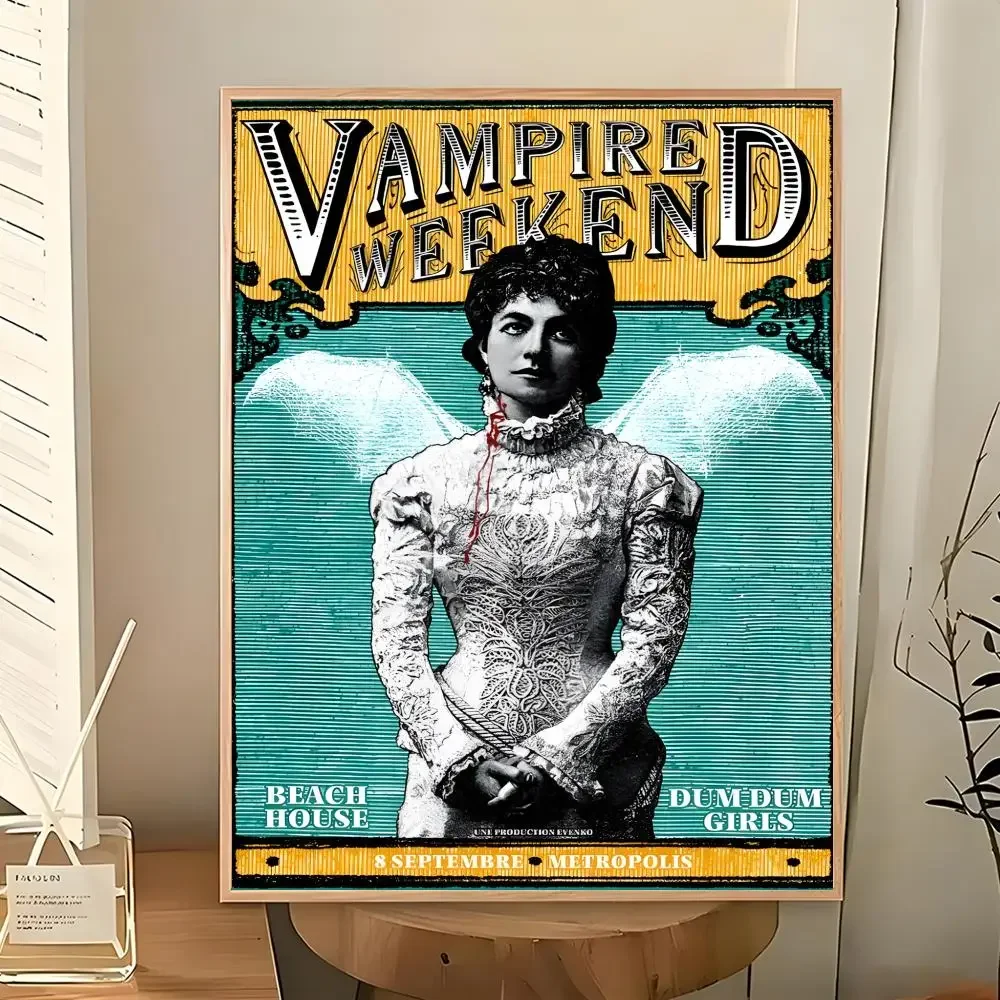Rock Band Indie Pop Vampire Weekend Poster Wall Art Painting for Living Room Home Decoration and Holiday Gifts