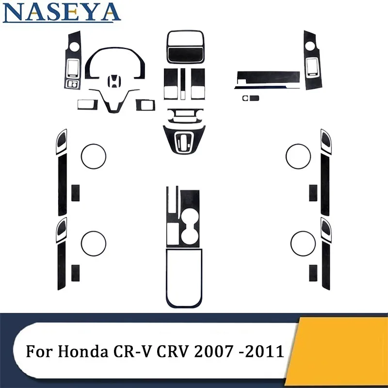 

High Quality Suede Leather Black Stickers For Honda CR-V CRV 2007 2008 2009 2010 2011 Car Interior Decorative Accessories