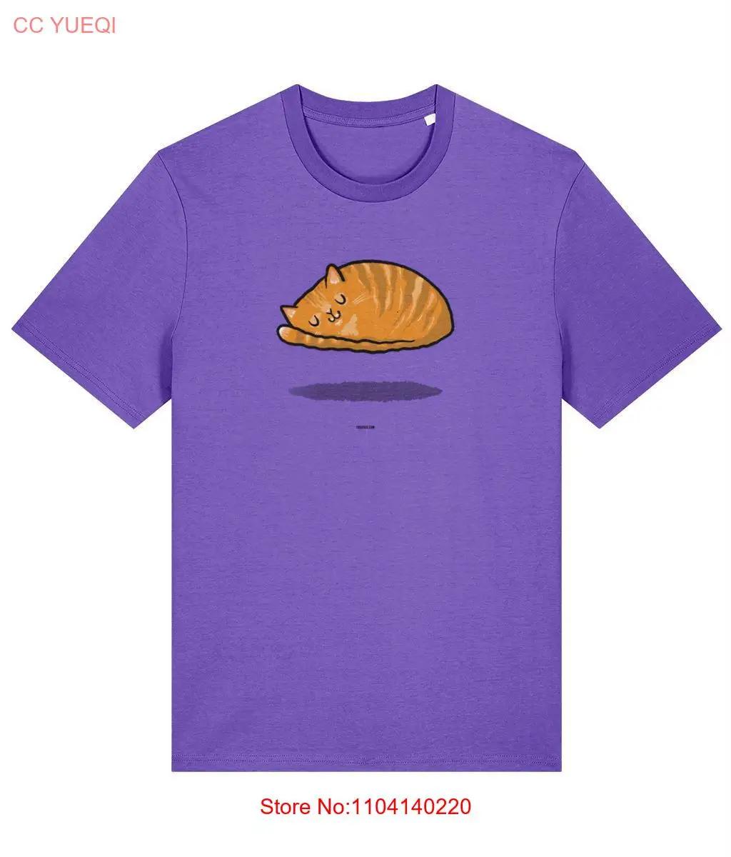 Hover Cat Organic Cotton T shirt in a choice of 9 Colours long or short sleeves