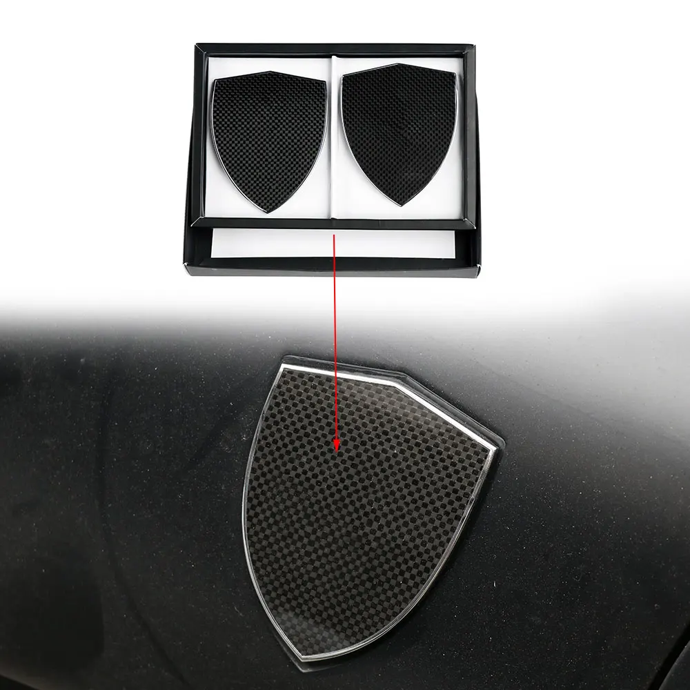 

Car Logo With Black For Ferrari 458 F12 California Specially Customized Auto Dry Carbon Fiber Logo Shield Decoration Cover Trim