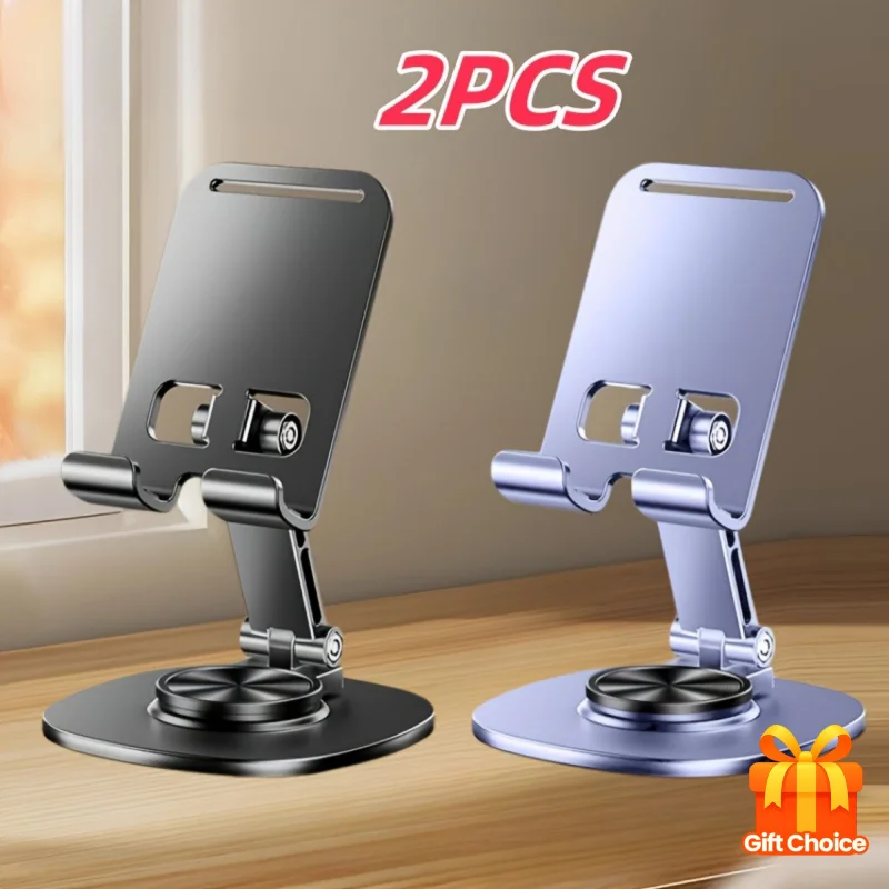 

Складная подставка для телефона, 2 шт., цельнометаллическая подставка для телефона и планшета, вращающаяся на 360 градусов основа, особенности успокаивающего механического звука