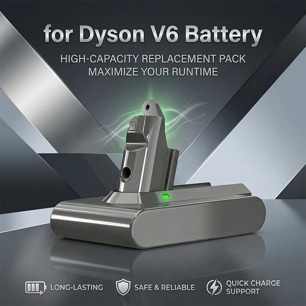 

Сменная батарея 21.6V 8000mAh для ручных беспроводных пылесосов Dyson V6 SV03 SV04 DC58 DC59 DC61 DC62