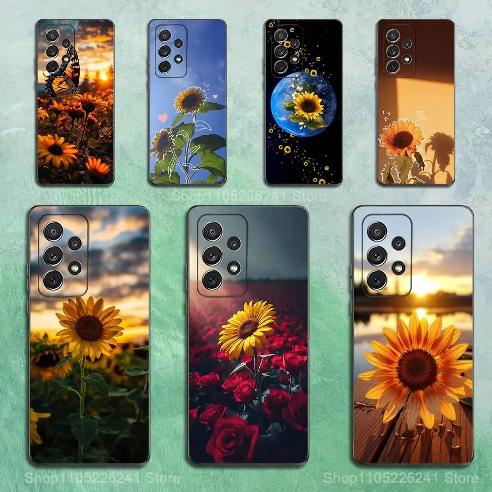 

Botanical Art Sunflower For Samsung S9,S10,S20,S10,S21,S25,S24,S23,Ultra,FE,Plus,Lite,Soft Silicone Black Case