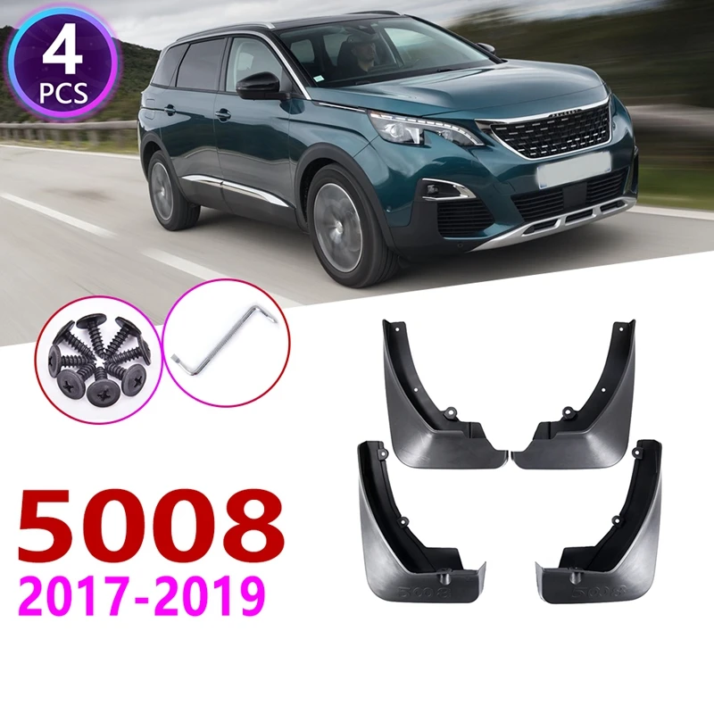 

4 PCS Front Rear Car Mudflap For Peugeot 5008 2017 2018 2019 Fender Mud Guard Flap Splash Flaps Mudguards Accessories