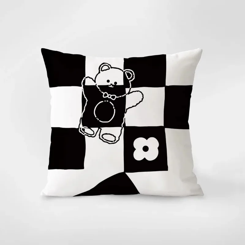 Black and White Light Luxury Simple Pillowcase Interior Decoration Office Living Room Home Pillowcase