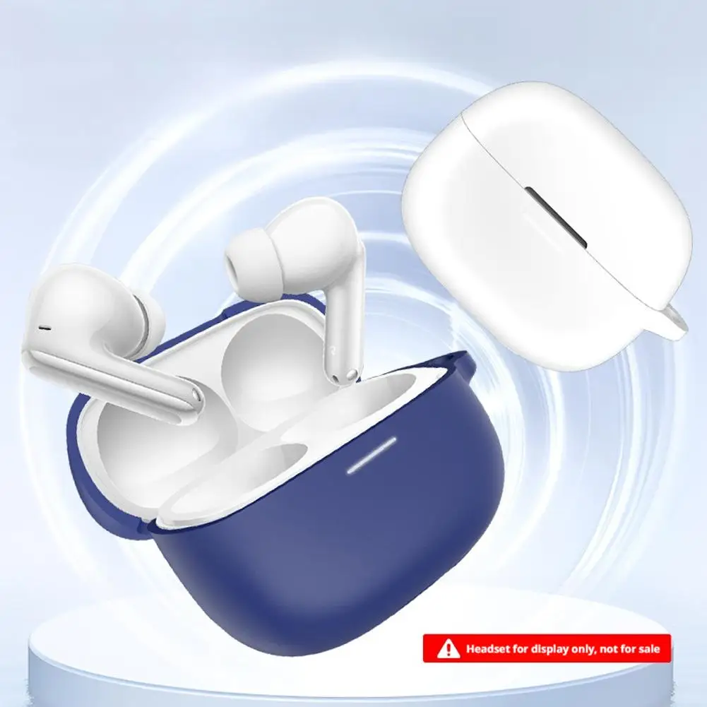 Dustproof Silicone Case For Redmi Buds 6 Pro Earbuds Protective Cover With Carabiner Portable Shockproof Shell Accessories 1PCS