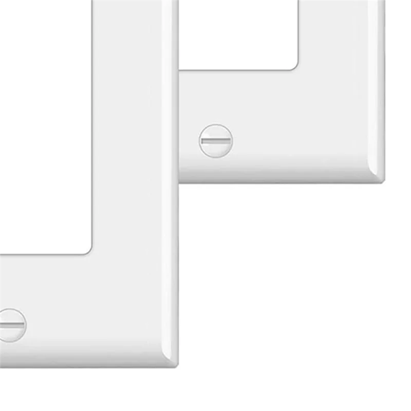 ABNP 10Pcs, Decorator Wall Plate 2 Gang Standard Size Outlet Cover For GFCI And USB Receptacles, H4.53Inch X W4.57Inch White