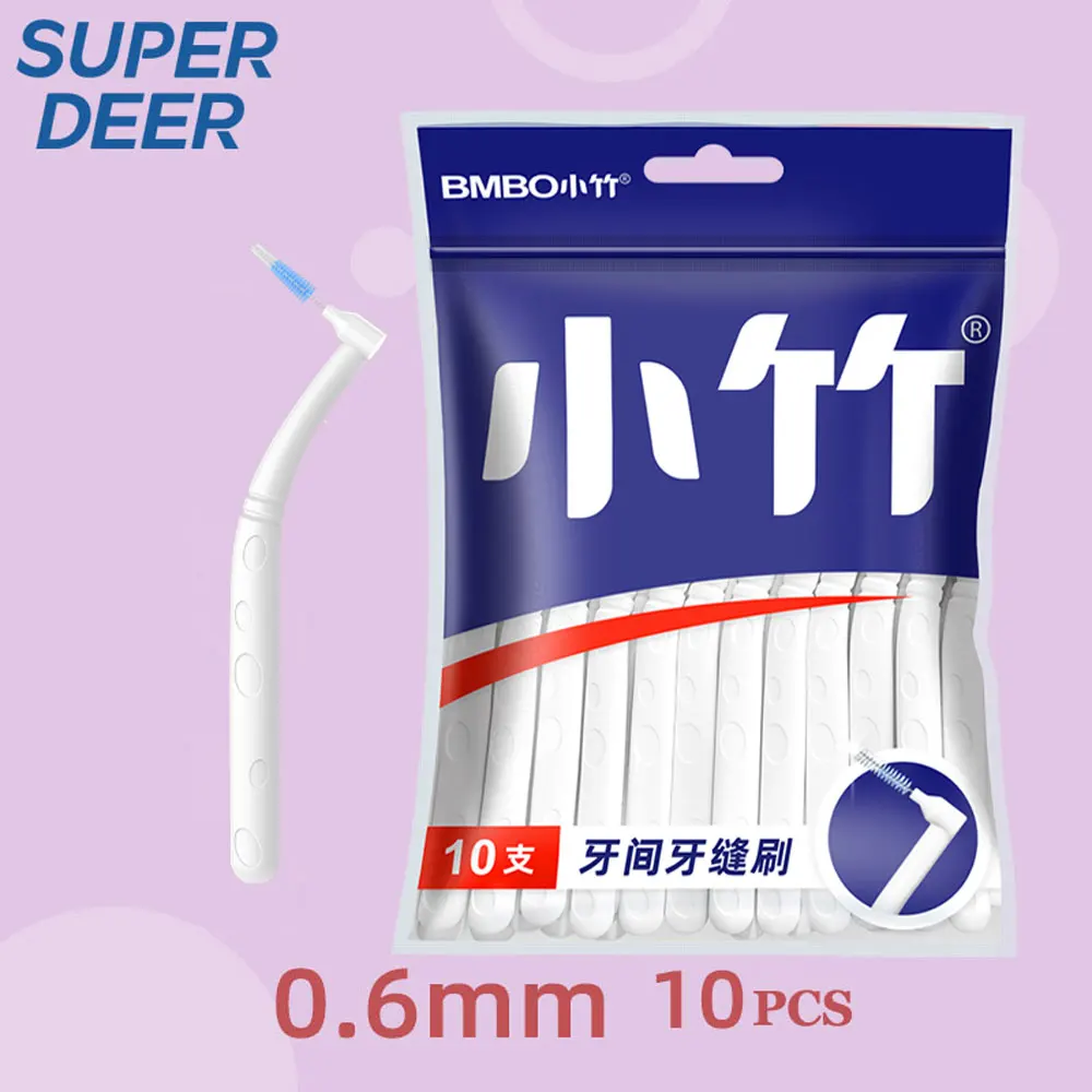 10 PCS L‑Shaped Interdental Brush Teeth Cleaning Toothpick Oral Care Tool Dental Floss Brush