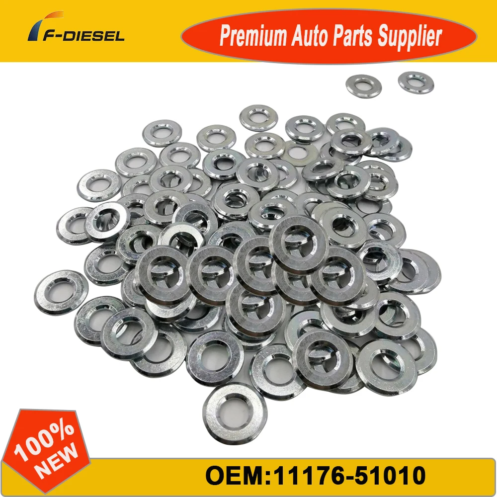 F-DIESEL 100PCS Original 11176-51010 1117651010 Adjusting Shim 093133-0870 Injector Washer Seal For Lexus Toyoto 2KD  Shims Seat