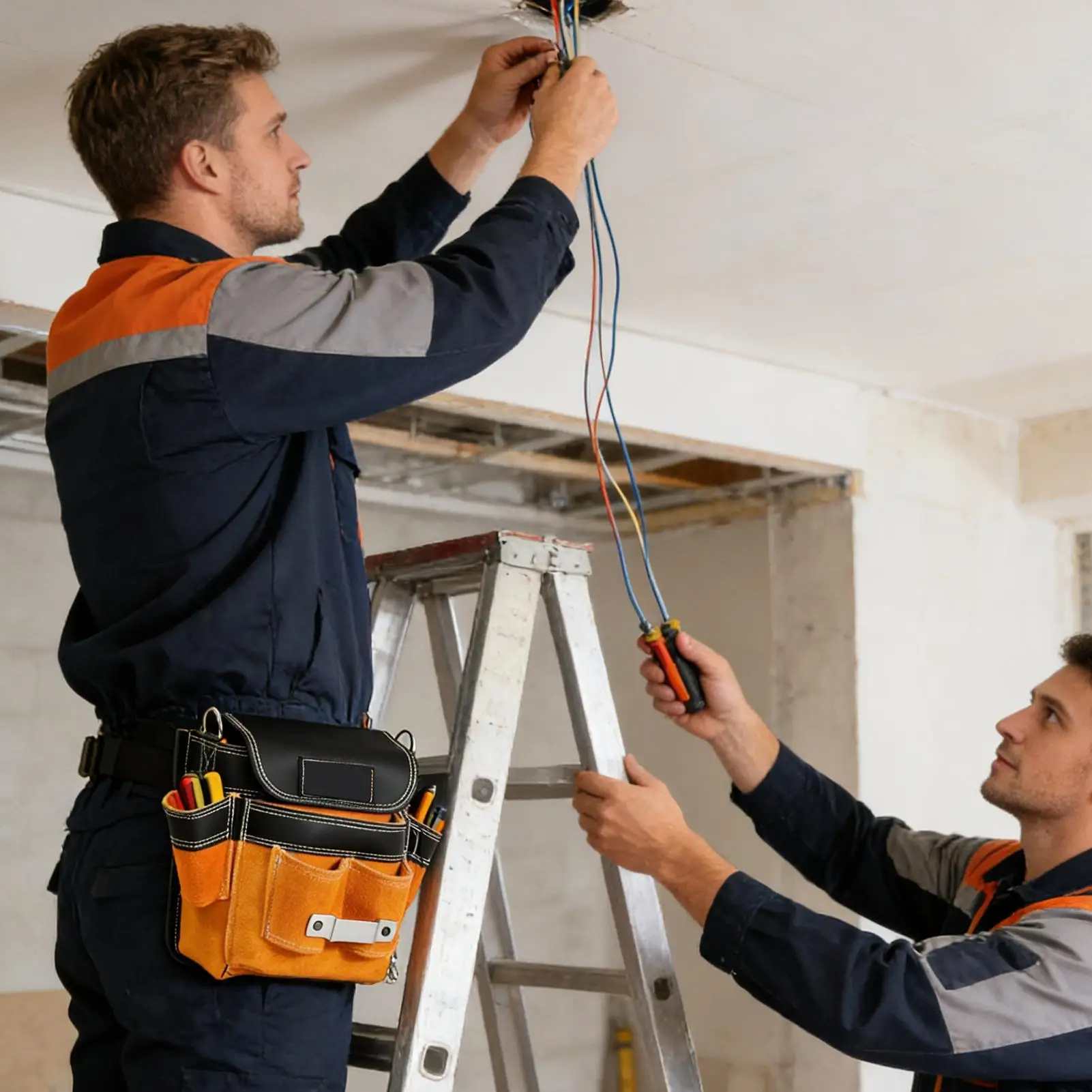 

Пояс для инструментов, водонепроницаемая сумка с несколькими карманами и плечевым ремнем, съемный ремень, держатель для инструментов для строительства, электрооборудования