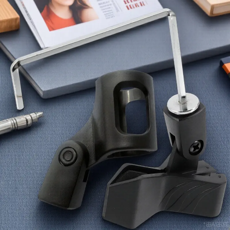 

1Set Sax Microphone Clip Metal Mic Holder Vertical Design Reduce Volume Loss Professional Microphone Bracket for Music