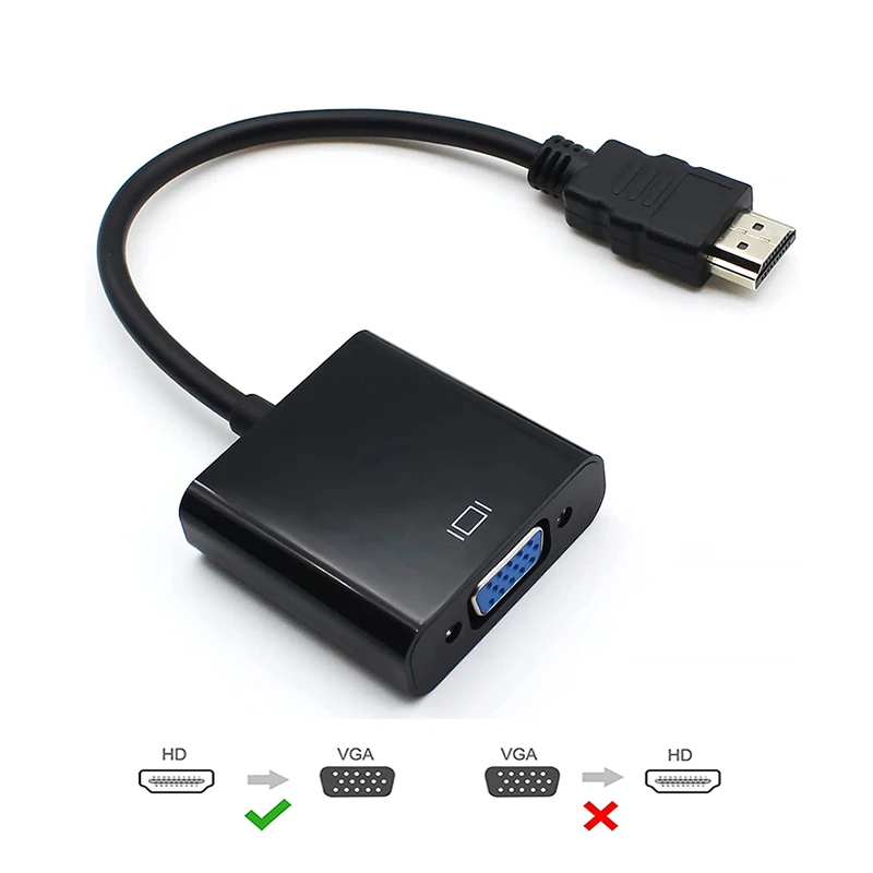 

1080P HD Signal To VGA Converter HD2VGA Display Adapter Male To Female Cable for Laptop Desktop PC Projector Monitor