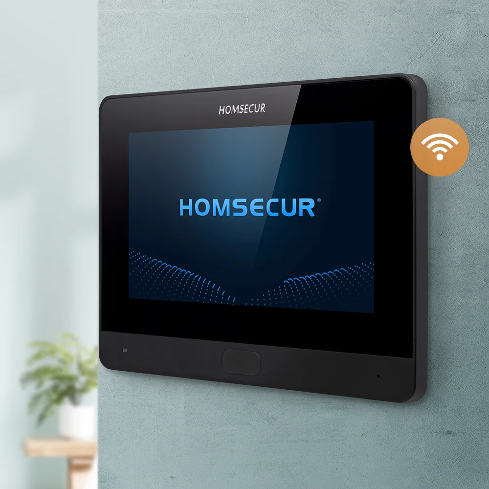 

HOMSECUR Tuya App BA23D-B Indoor Unit WiFi Touch Screen Auto Photo Recording for WIFI Video Doorbell Intercom