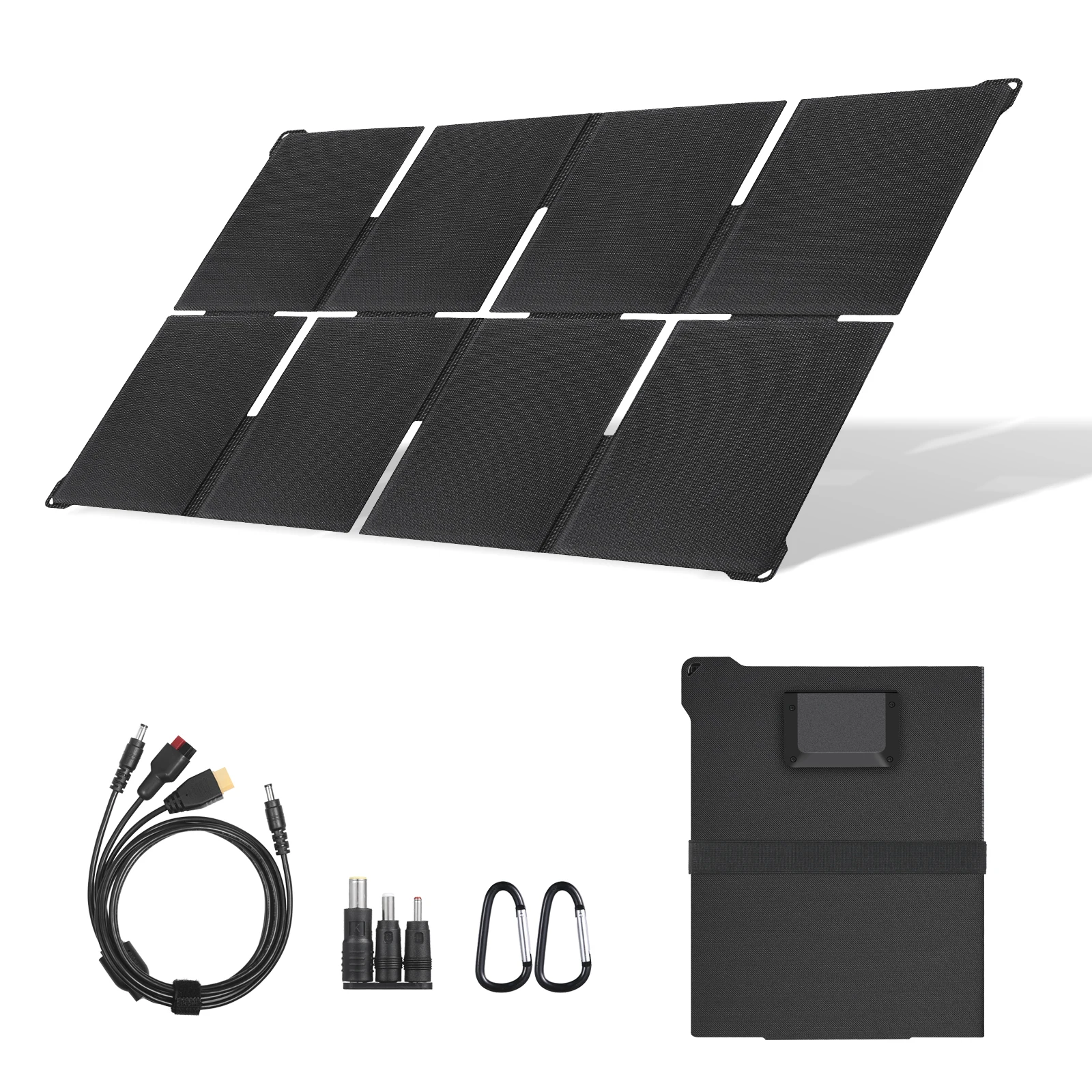 25%High Efficiency 80W Portable Foldable Solar Charger DC USB-A Type-C Ports Solar Panel for Power Station Phone Camping Hiking