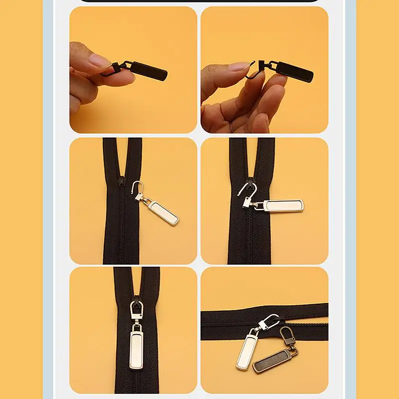 5pcs Detachable Metal Zipper Pullers for Zipper Sliders Head Zippers Repair Kits Zipper Pull Tab DIY Sewing Bags Down Jacket