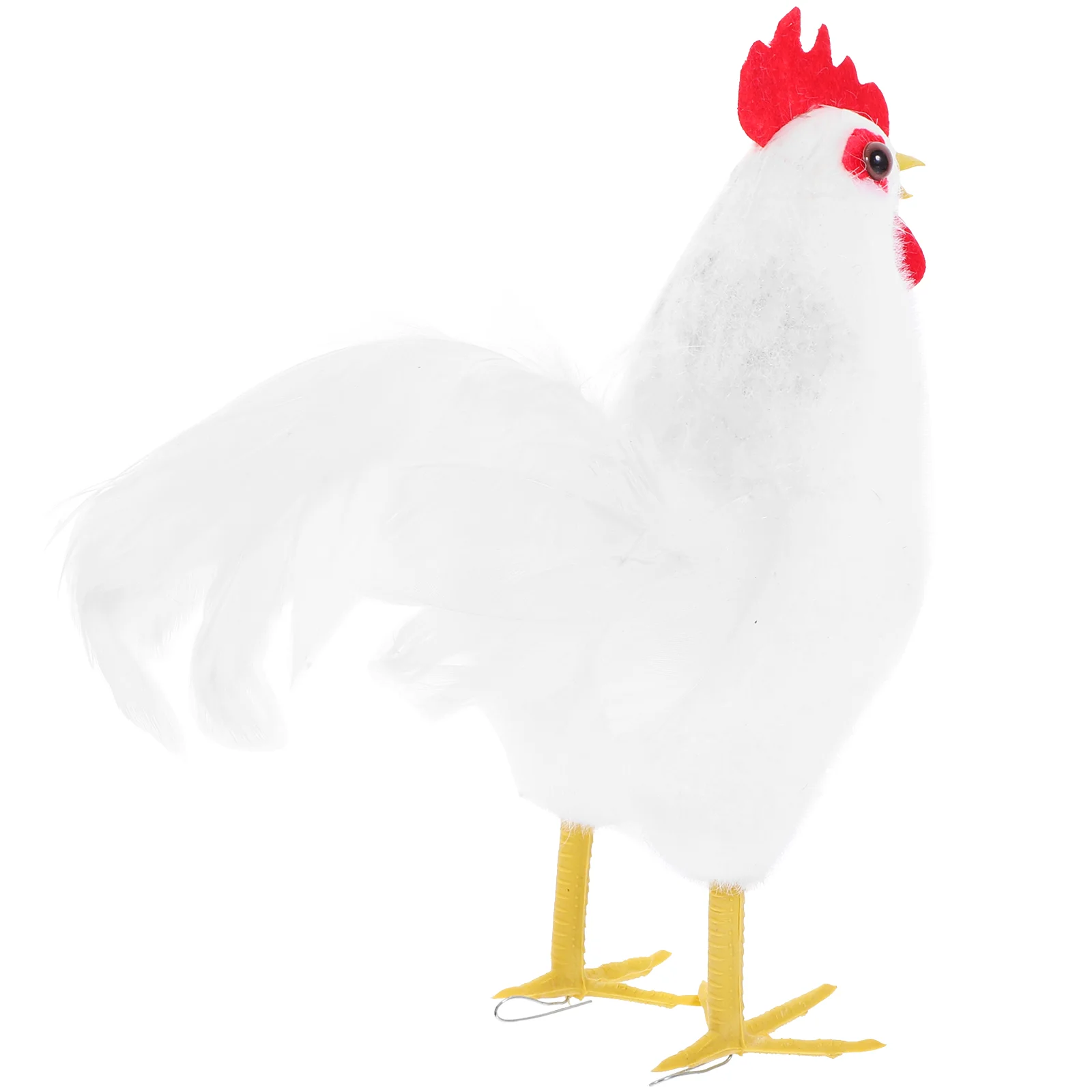 Simulated Rooster Decoration Garden Model Figurines Desk Statue for Plush Ornament Plastic Table