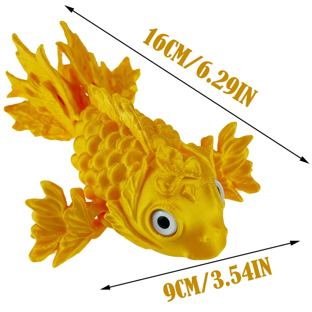 3D Printed Fish Carps Model Toys Animals Figurines Kids Toys Fishbowl Setting Decorative Desktop Ornament Boys Novelty Toy Gifts