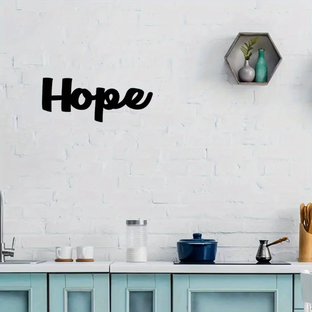 CIFBUY Inspirational Hope Metal Wall Sculpture Premium Iron Craft Motivational Hanging Decor For Home Durable Wall Ornament
