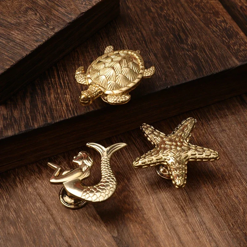 Gold Handles for Cabinets and Drawers Dresser Handles Bronze Drawer Handles Plant Animal Shape Handles
