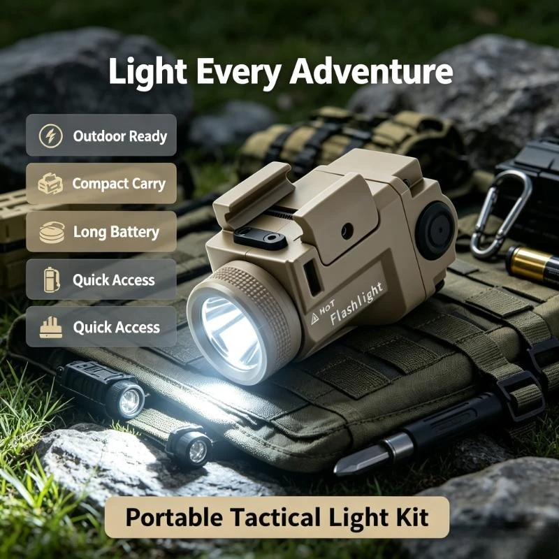 High Bright 800 Lumen Metal Flashlight Built-In Strobe Mode For Stable Assembly On 20Mm Picatinny Rail Parts