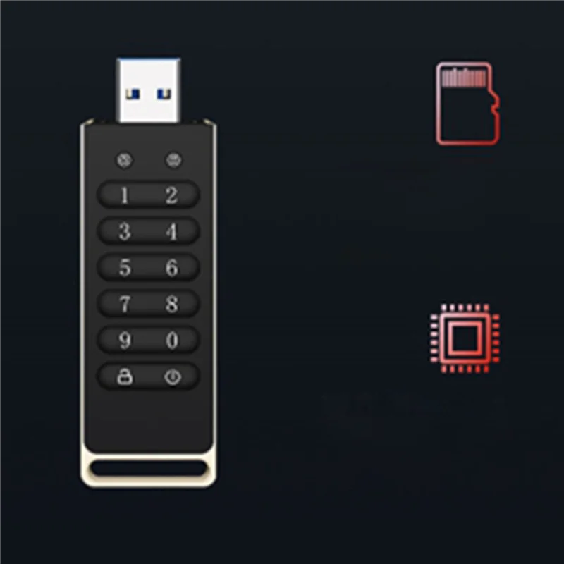 【Hot Selling Items】3X Secure USB Drive, 32GB Encrypted USB Flash Drive Hardware Password Memory Stick With Keypad USB 3.0 Disk F