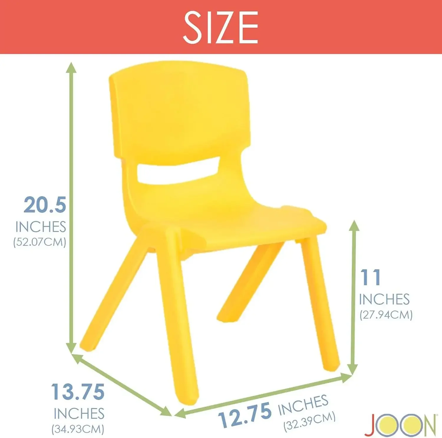 Stackable Plastic Kids Learning Chairs (10 Pack), 20.5x12.75x11 Inches, The Perfect Chair Sets for Playrooms, Schools, Daycares