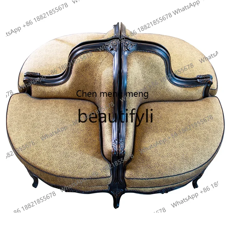 

French Chinese style free module sofa all solid wood high-end original