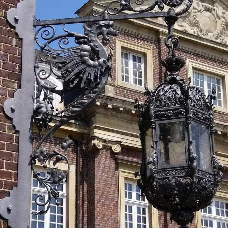 Waterproof Wrought Iron Outdoor Wall Light IP65 Rating with Dusk to Dawn Sensor