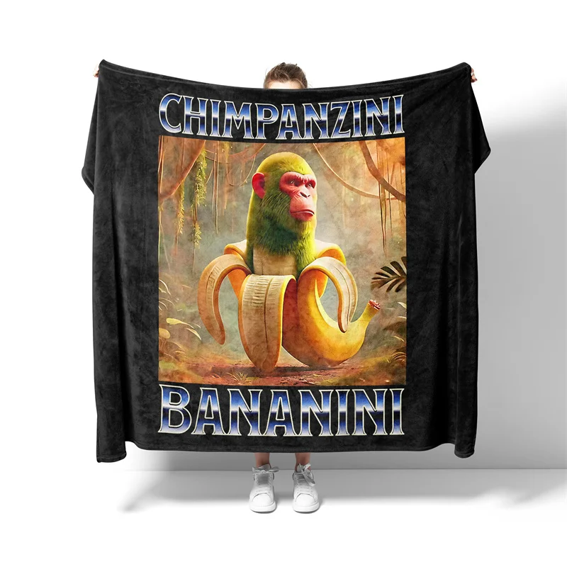 Aertemisi Chimpanzini Bananini Italian Brainrot Pet Blanket for Small Medium Large Dog Cat Puppy Kitten Couch Sofa Bed