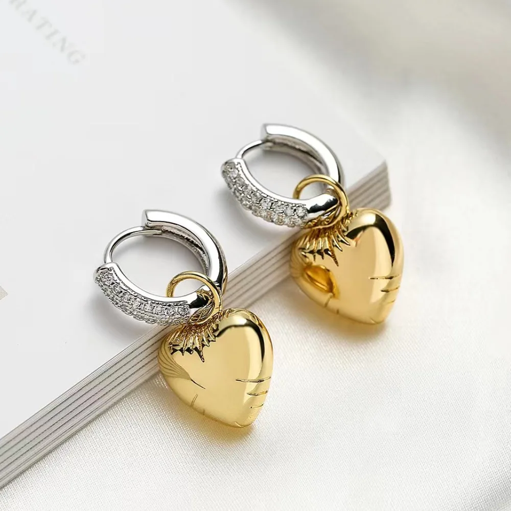 Asymmetric earrings. Different Design Jewelry Love Pendant Fashion Star Earrings Sparkling Zircon Personalized Jewelry