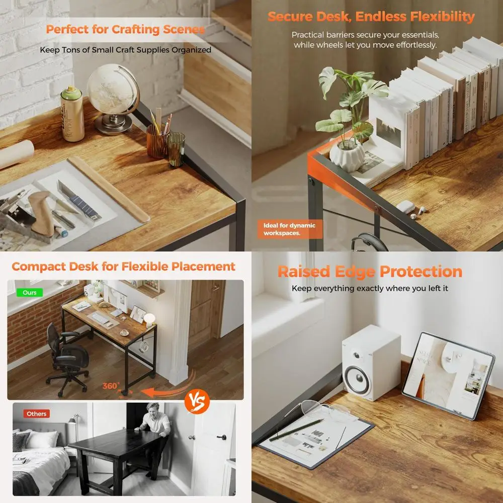 

Компьютерный стол на колесиках, игровой стол для небольших помещений, современный простой стильный стол для домашнего офиса, учебный письменный стол