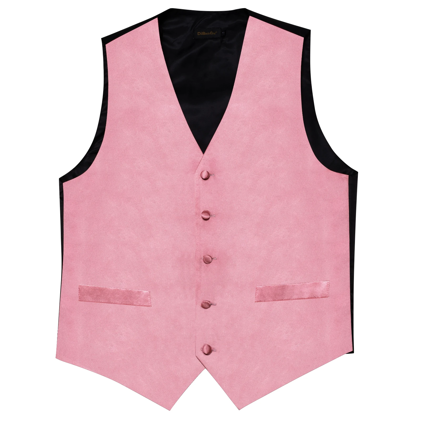 Fromal-chaleco de lujo para hombre, color rosa claro, sólido, cuatro estaciones, chaleco sin mangas, corbata, gemelos, pañuelo