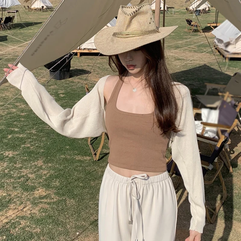 Summer Solid Color Lapels Thin Ice Silk knit Sunscreen Cardigan Casual Fashion Versatile Rolled Short-sleeved Shirt Top image 2