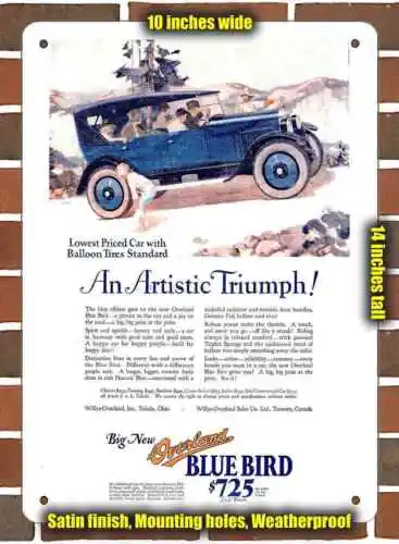 Metal Sign - 1924 Overland Blue Bird Model 92- 10x14 inches