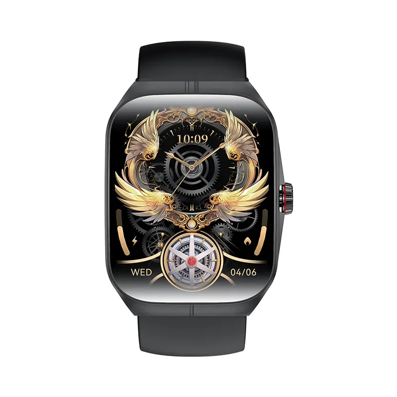 1,95 Polegadas Curvo Tela Amoled Homens Mulheres Reloj Relógios Inteligentes HK80 com BT Chando Função de Mostradores Personalizados